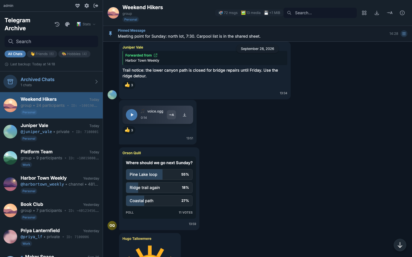 Telegram Night theme